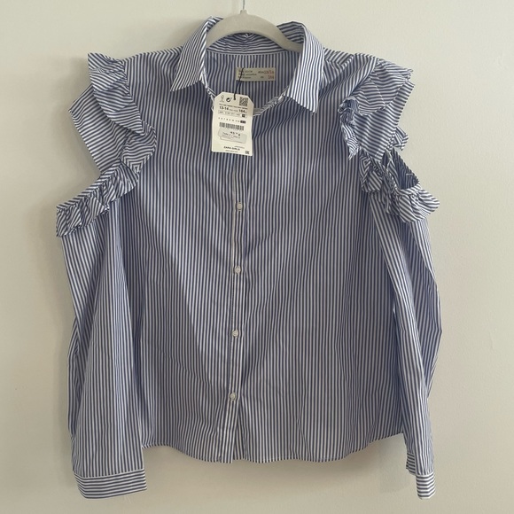 Zara Stripped Blouse NWT - Picture 2 of 7
